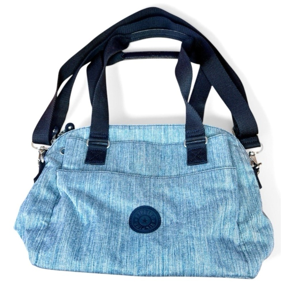 Kipling Felicity Indigo Chambray Double Handle Crossbody Organizer Bag Purse **
